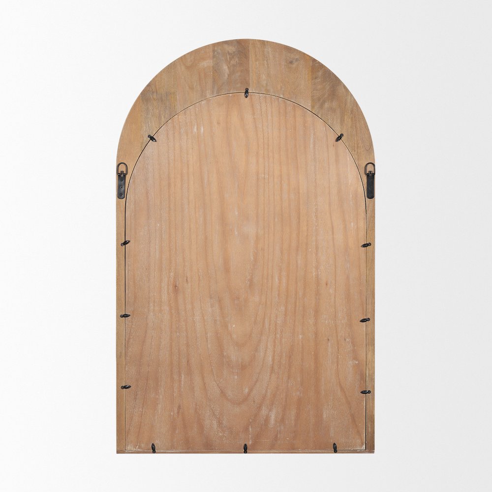 Celeste Light Brown Wood Medium Arched Mirror