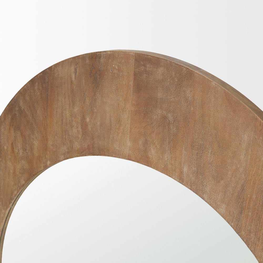 Celeste Light Brown Wood Medium Arched Mirror