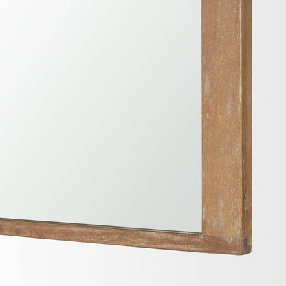 Celeste Light Brown Wood Medium Arched Mirror