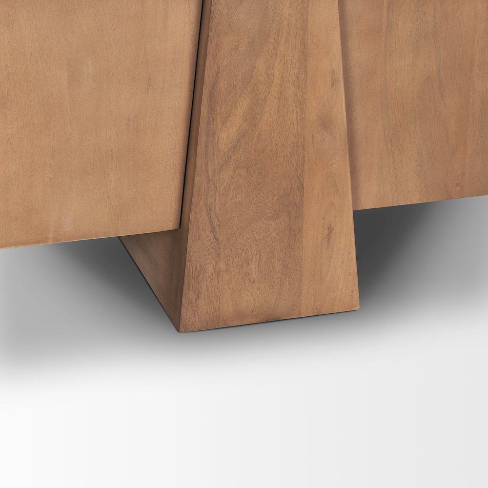 Eula Medium Brown Wood 4-Door Sideboard