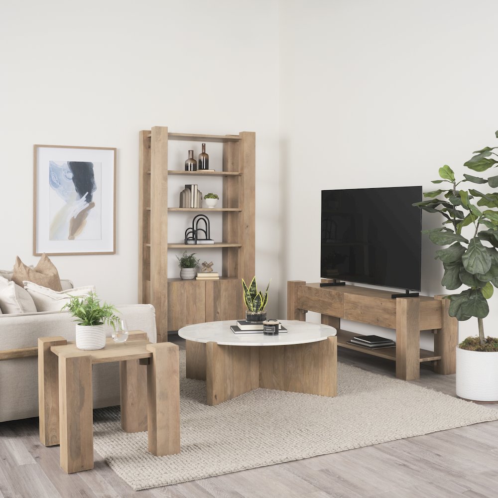 Beth Light Brown Wood Media Console