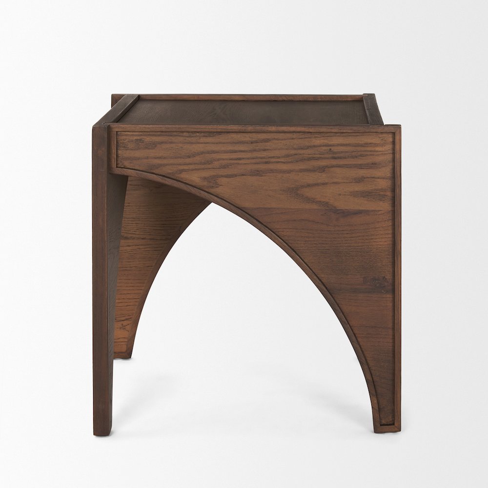 Laraya Medium Brown Wood Arches End Table