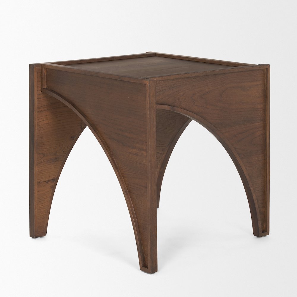 Laraya Medium Brown Wood Arches End Table