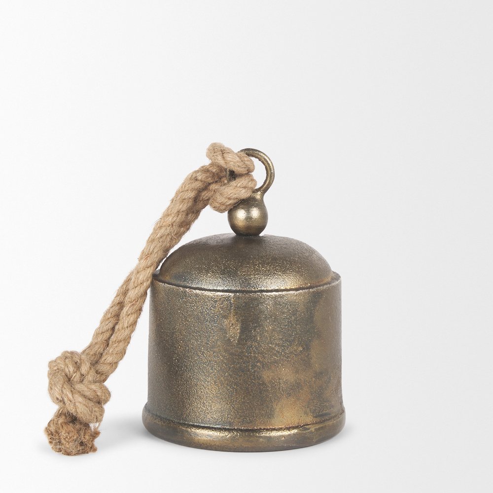 Quincy Medium Gold Metal Decorative Bell Object
