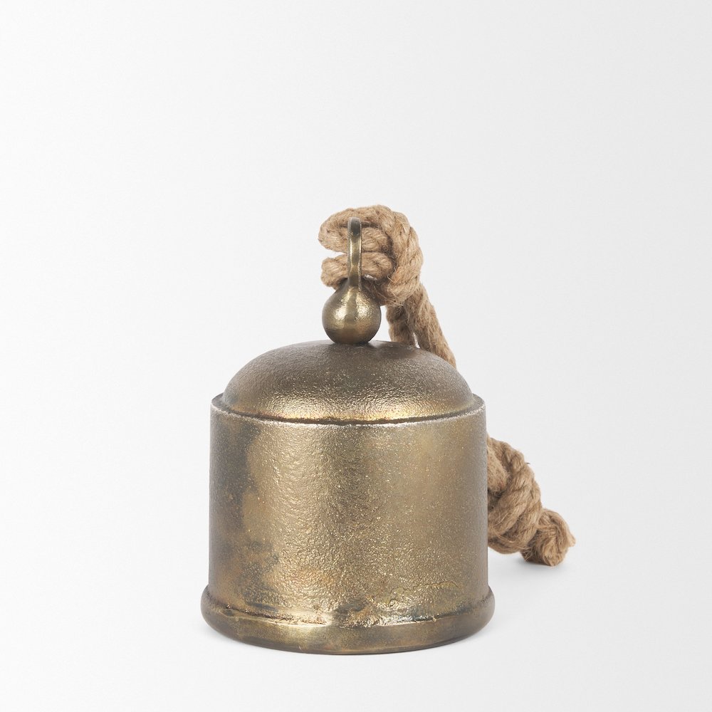 Quincy Medium Gold Metal Decorative Bell Object