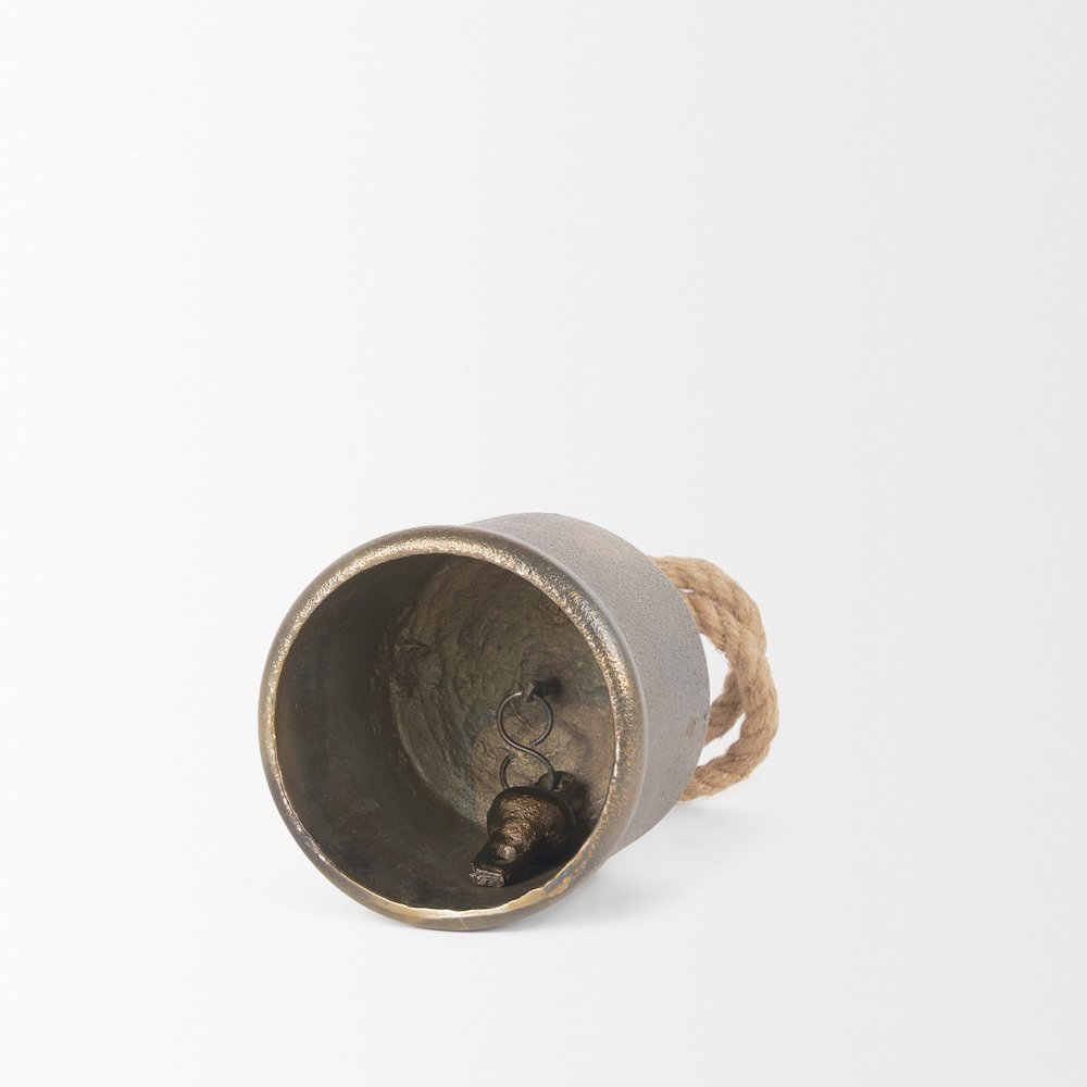 Quincy Medium Gold Metal Decorative Bell Object