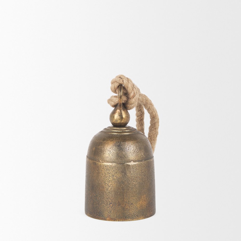 Quincy Small Gold Metal Decorative Bell Object