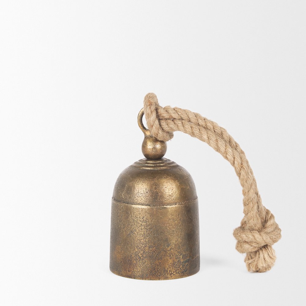 Quincy Small Gold Metal Decorative Bell Object