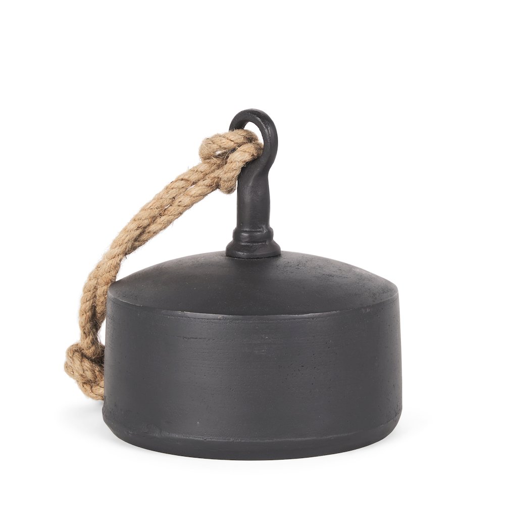 Quincy Large Matte Black Metal Decorative Bell Object