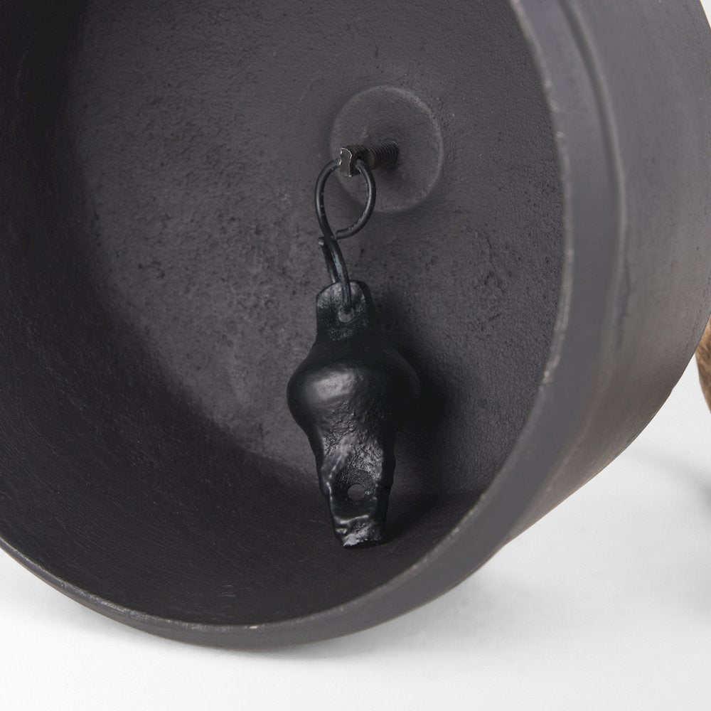 Quincy Large Matte Black Metal Decorative Bell Object