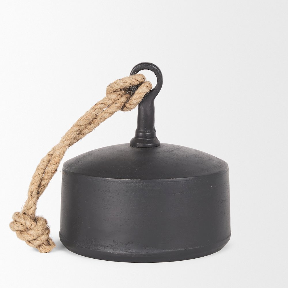 Quincy Large Matte Black Metal Decorative Bell Object