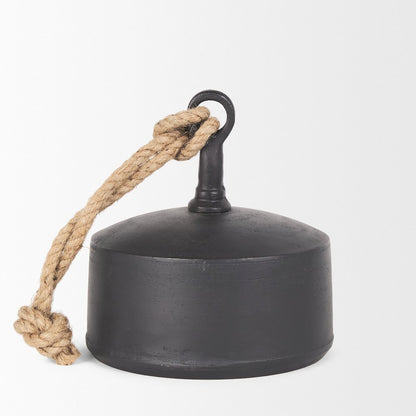 Quincy Large Matte Black Metal Decorative Bell Object