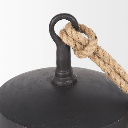 Quincy Large Matte Black Metal Decorative Bell Object