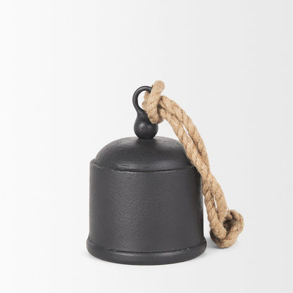 Quincy Medium Matte Black Metal Decorative Bell Object
