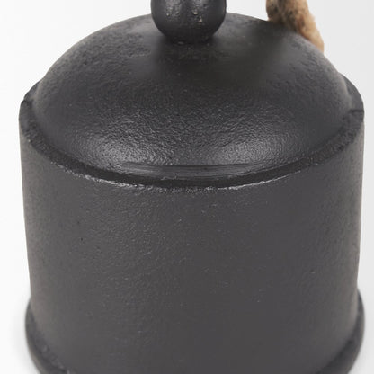Quincy Medium Matte Black Metal Decorative Bell Object