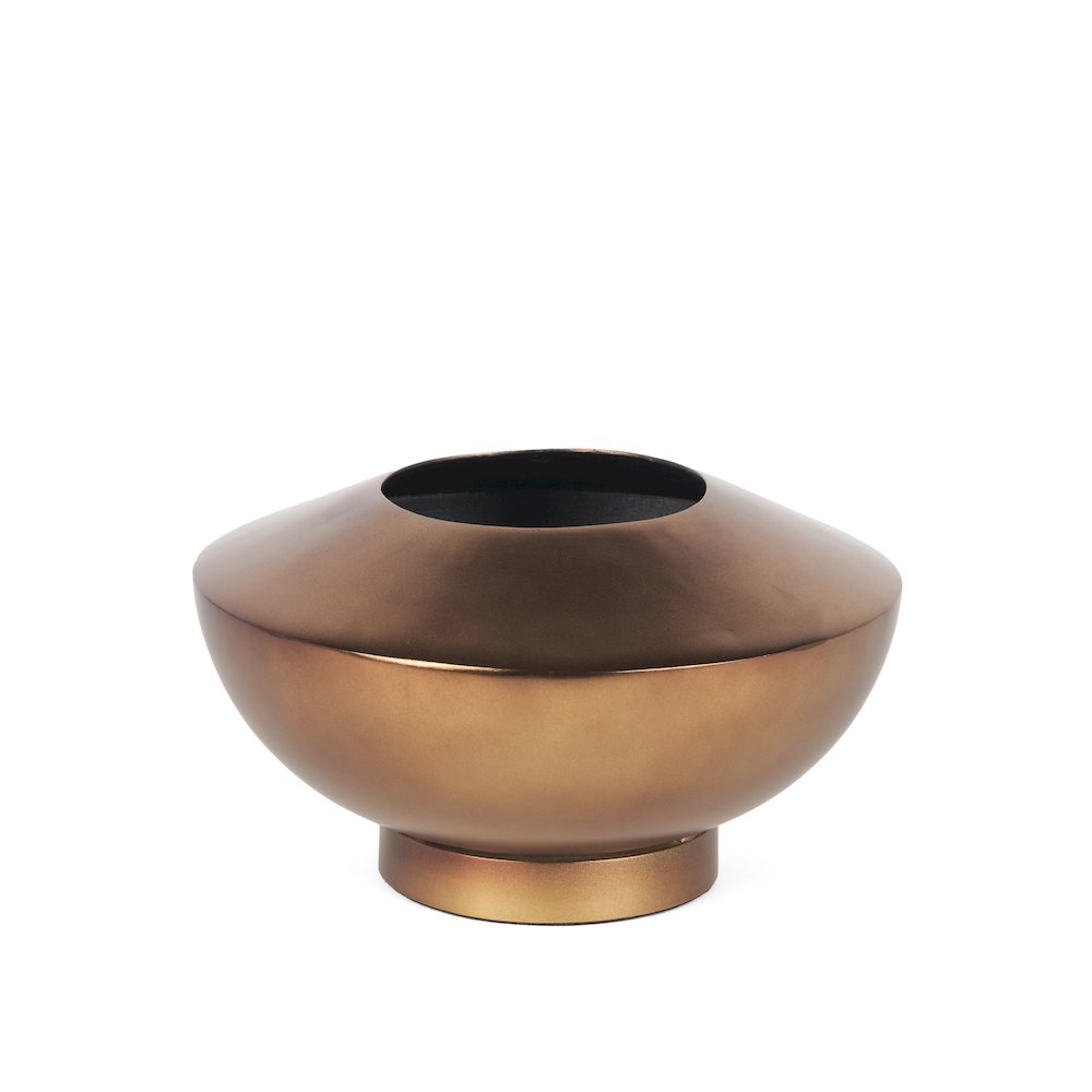 Quiana Medium Textured Gold Metal Vase