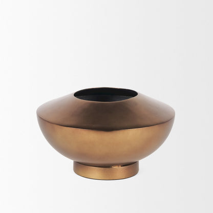 Quiana Medium Textured Gold Metal Vase