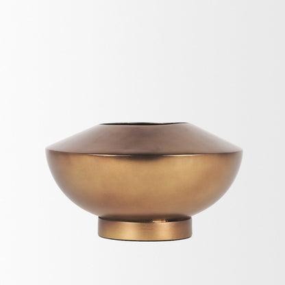 Quiana Medium Textured Gold Metal Vase
