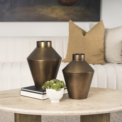 Perrin Small Brushed Gold Metal Decorative Vase