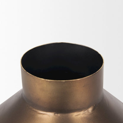 Perrin Small Brushed Gold Metal Decorative Vase
