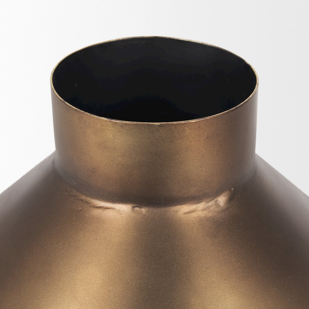 Perrin Small Brushed Gold Metal Decorative Vase