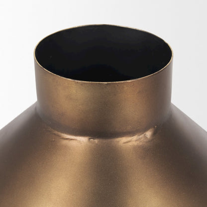 Perrin Small Brushed Gold Metal Decorative Vase
