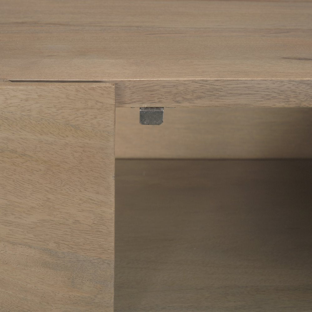 Darwin Light Brown Wooden 4 Door 2 Shelves Sideboard