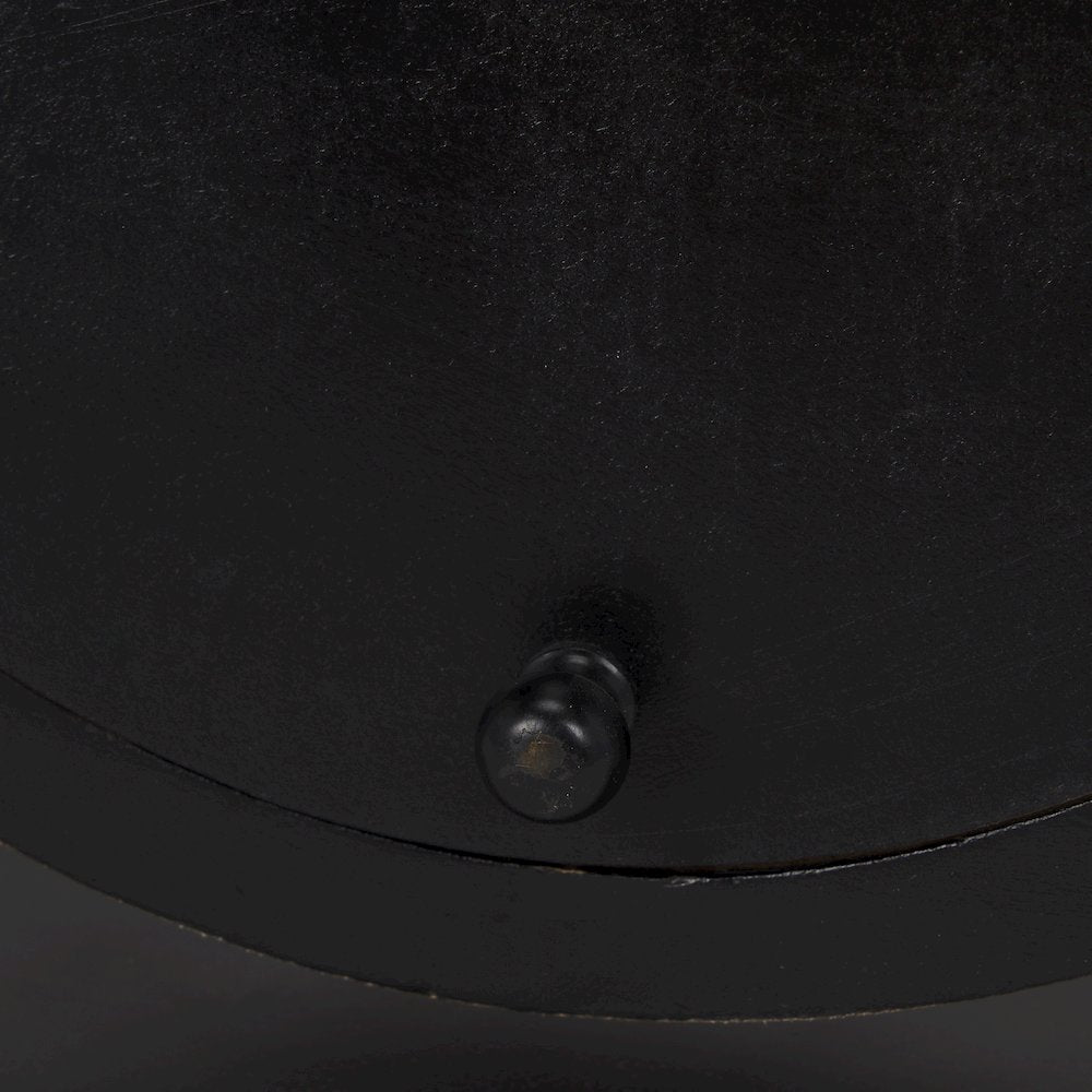 Raja Matte Black Metal Wood Table Clock