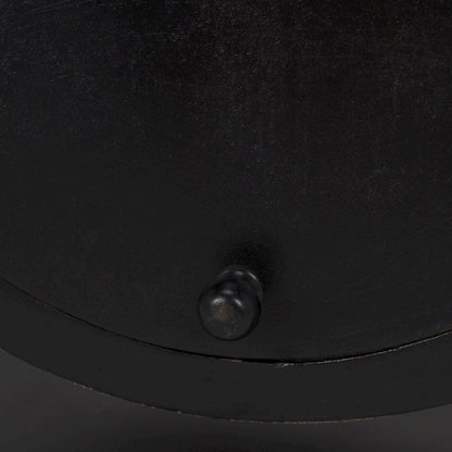 Raja Matte Black Metal Wood Table Clock