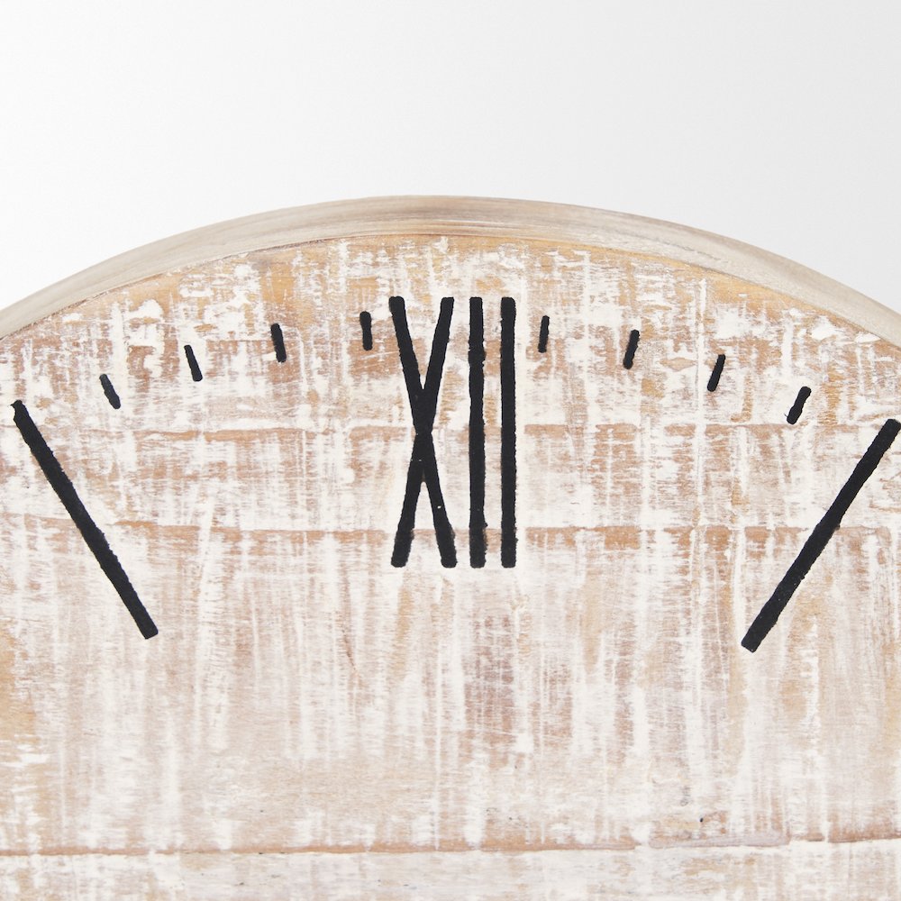 Raja Matte Black Metal Wood Table Clock