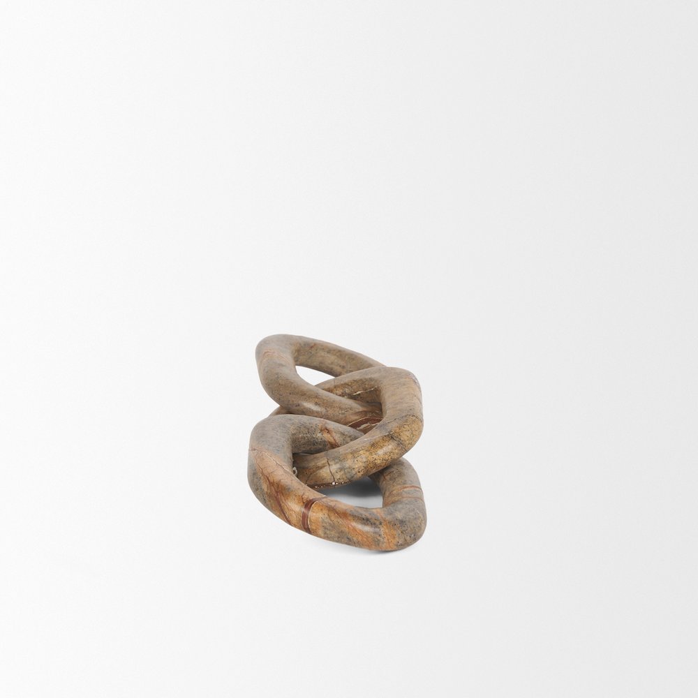 Reinir Red-Brown Marble Chain Link Decorative Object