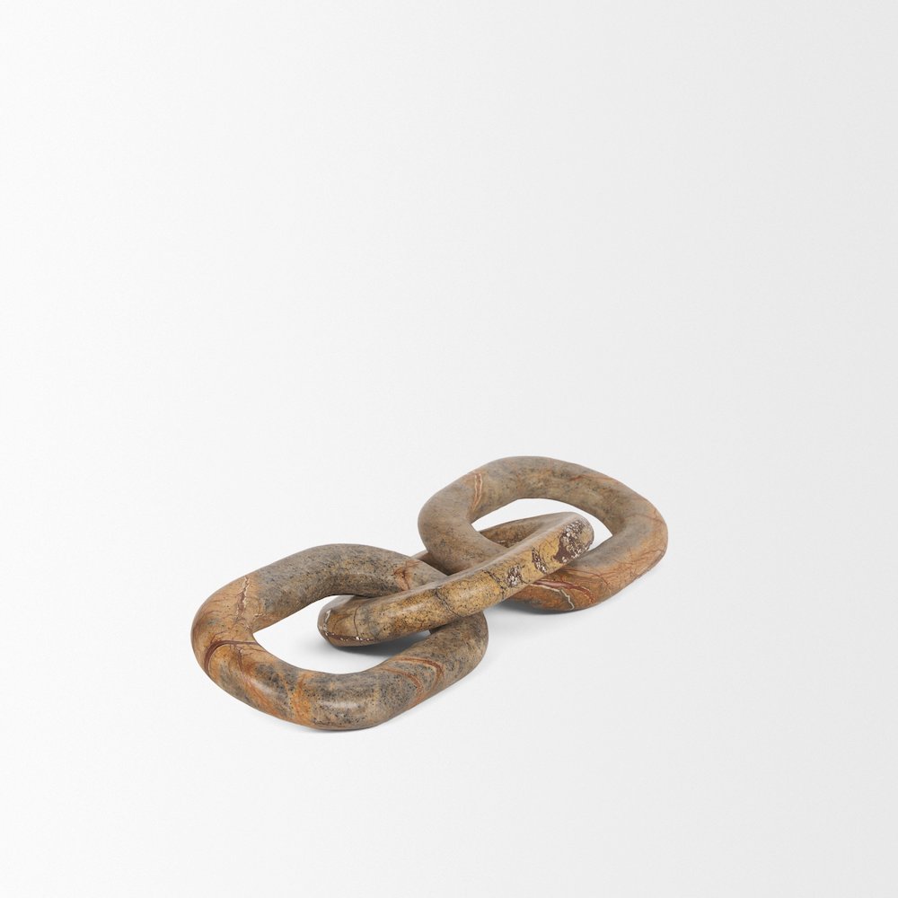 Reinir Red-Brown Marble Chain Link Decorative Object