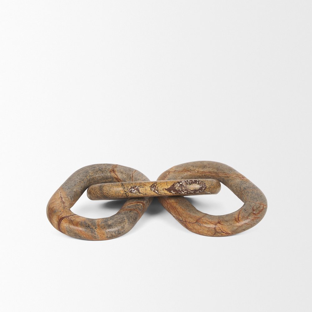 Reinir Red-Brown Marble Chain Link Decorative Object