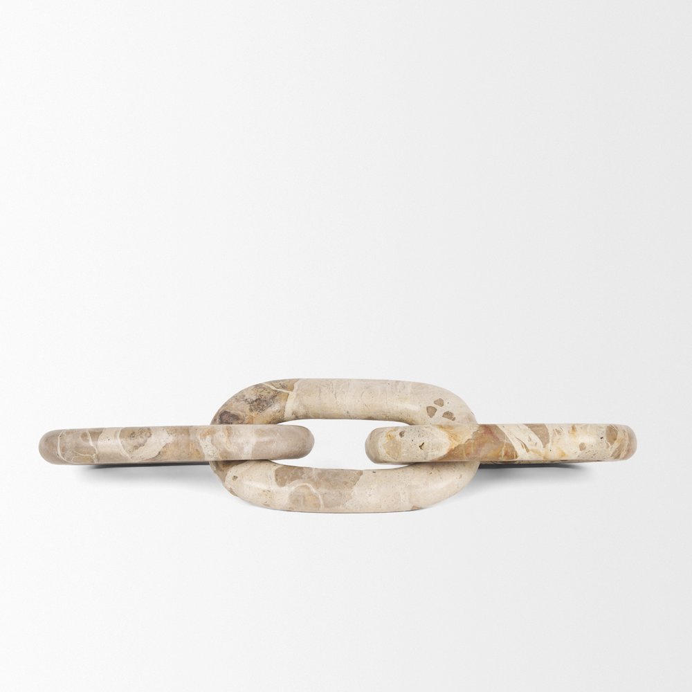 Reinir Beige Marble Chain Link Decorative Object