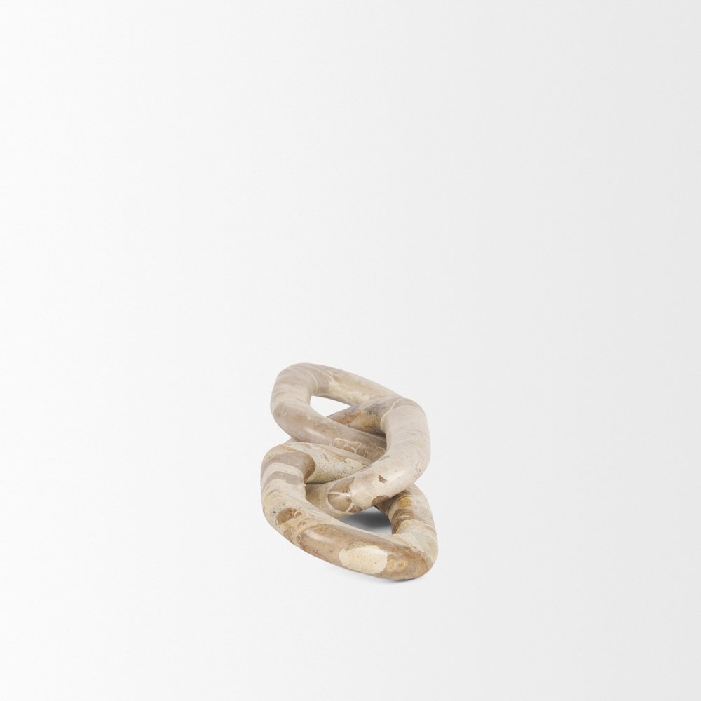 Reinir Beige Marble Chain Link Decorative Object