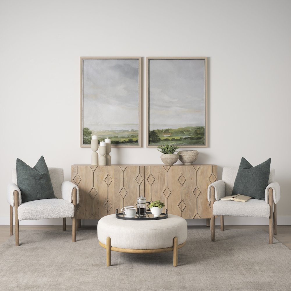 Qamra Medium Beige Textured Metal Pillar Candle Holder Candle Holder