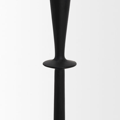 Qwin Matte Black Cast Aluminum Short Candle Holder