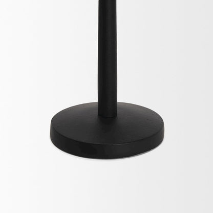Qwin Matte Black Cast Aluminum Medium Candle Holder