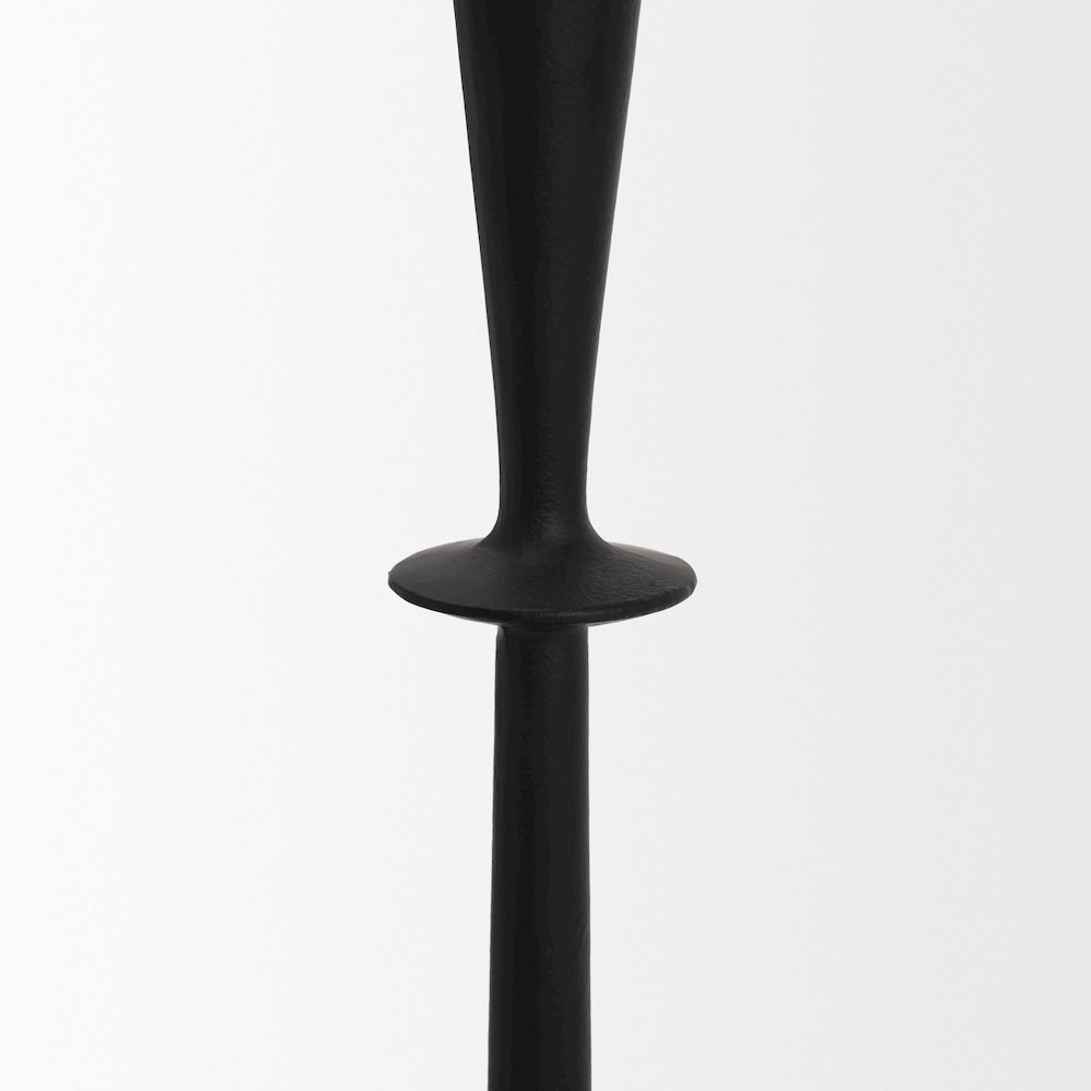 Qwin Matte Black Cast Aluminum Tall Candle Holder