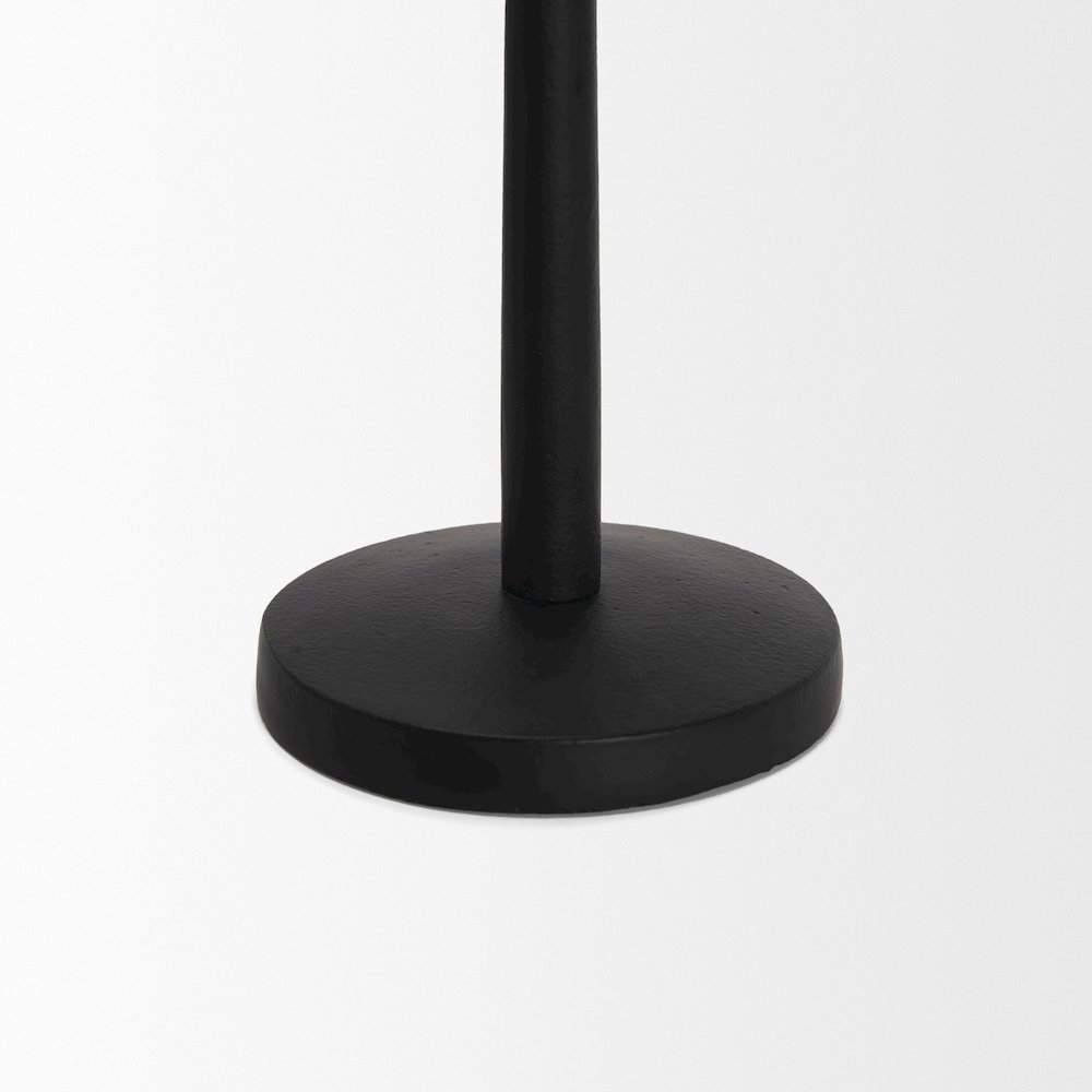Qwin Matte Black Cast Aluminum Tall Candle Holder