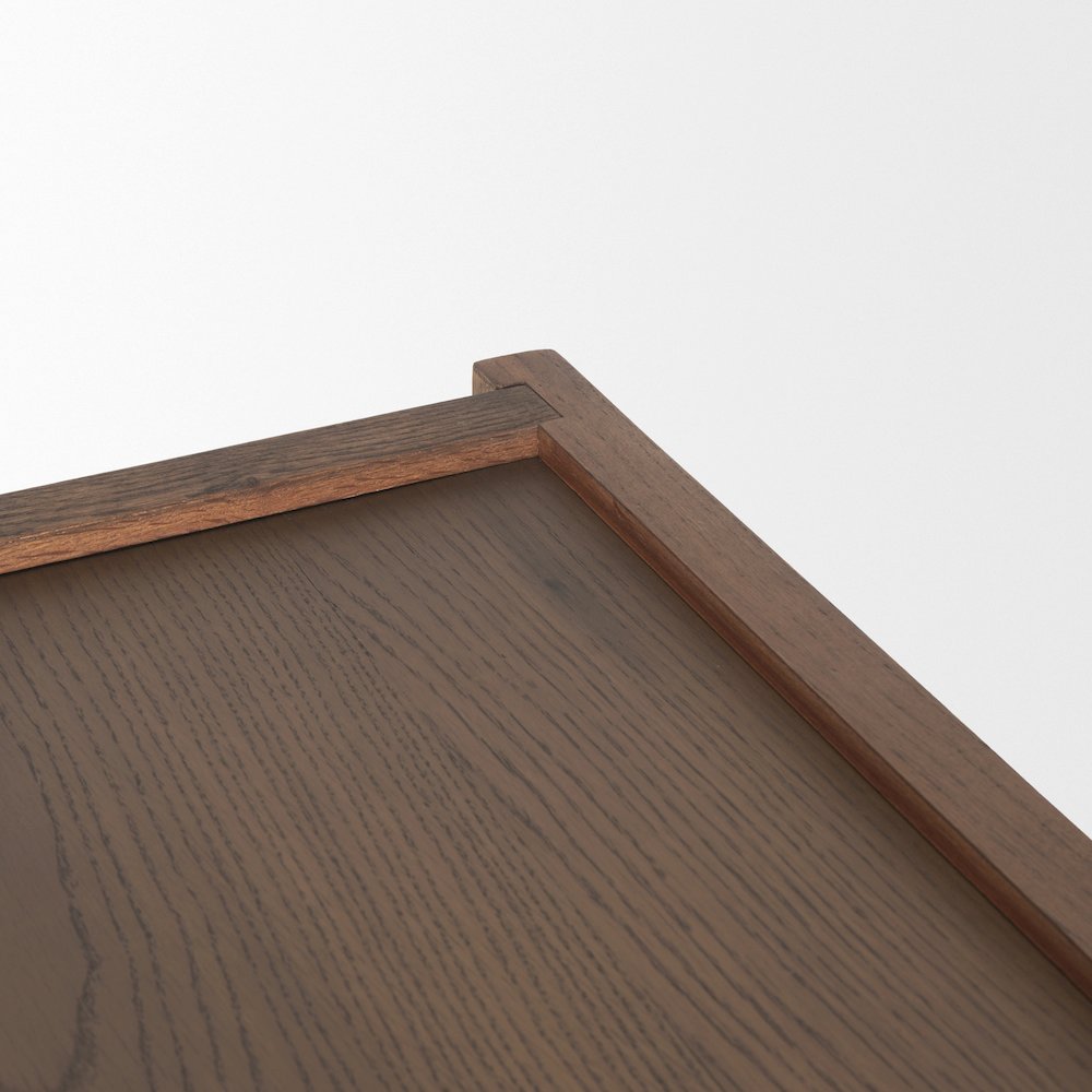 Dark Brown Wood Arched Console Table