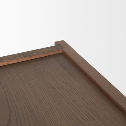 Dark Brown Wood Arched Console Table