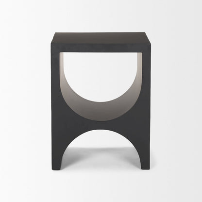 Matte Black Square Metal Side Table