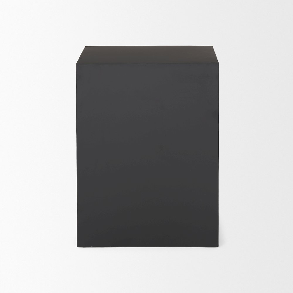 Matte Black Square Metal Side Table