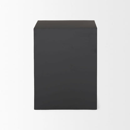 Matte Black Square Metal Side Table