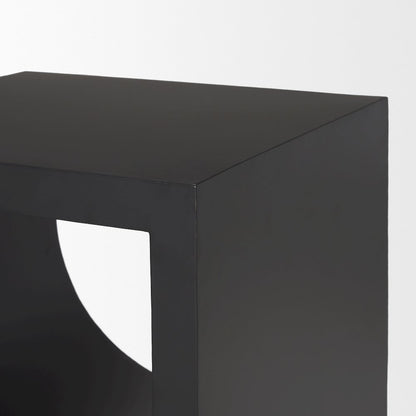 Matte Black Square Metal Side Table