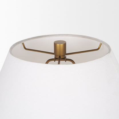 Salaah Antique Gold Brushed Metal Cream Shade Table Lamp