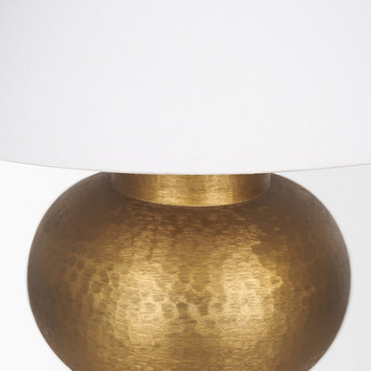 Salaah Antique Gold Brushed Metal Cream Shade Table Lamp