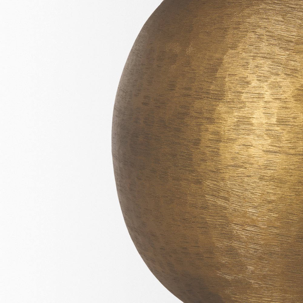 Sadiyah Antiqued Gold Brushed Metal Cream Shade Table Lamp