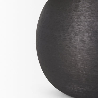 Sadiyah Black Brushed Metal Beige Shade Table Lamp